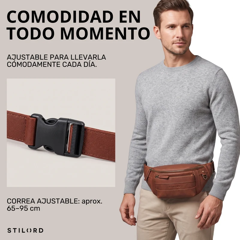 "Adelmo" Zeitlose Bauchtasche Herren Leder Vintage