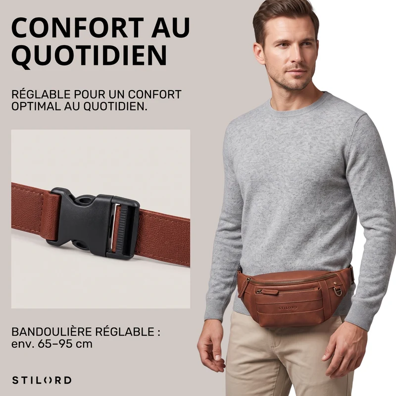 "Adelmo" Zeitlose Bauchtasche Herren Leder Vintage