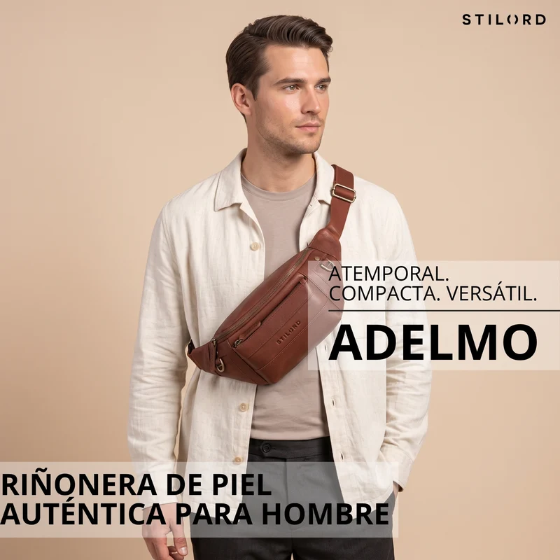 "Adelmo" Zeitlose Bauchtasche Herren Leder Vintage