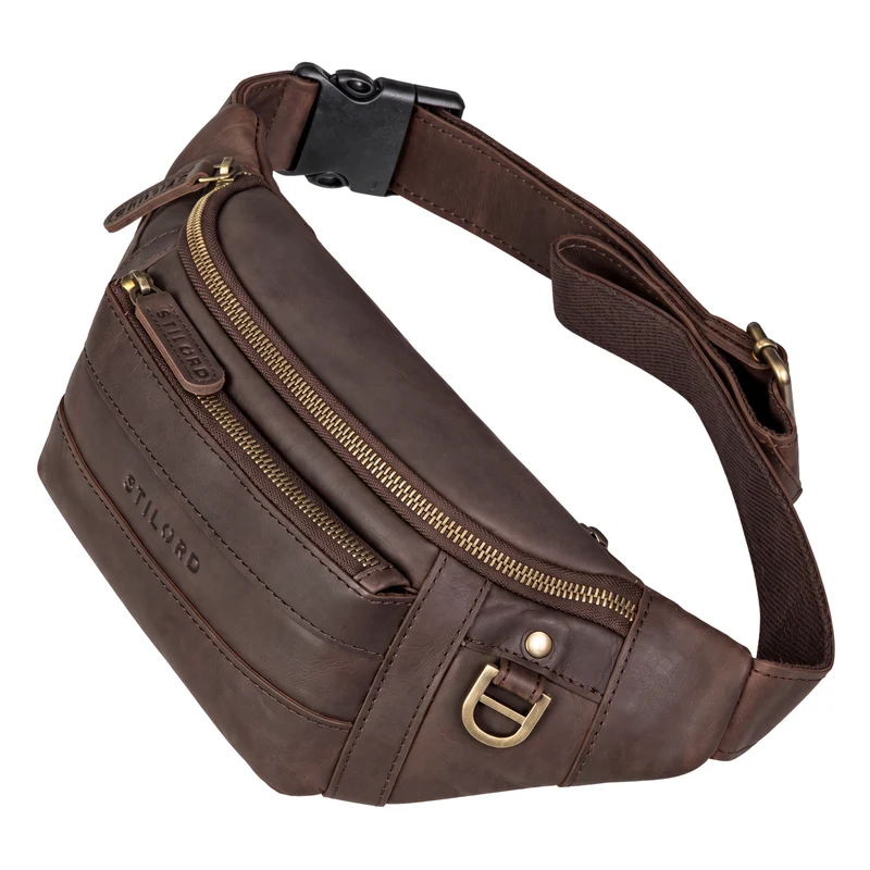 "Adelmo" Zeitlose Bauchtasche Herren Leder Vintage
