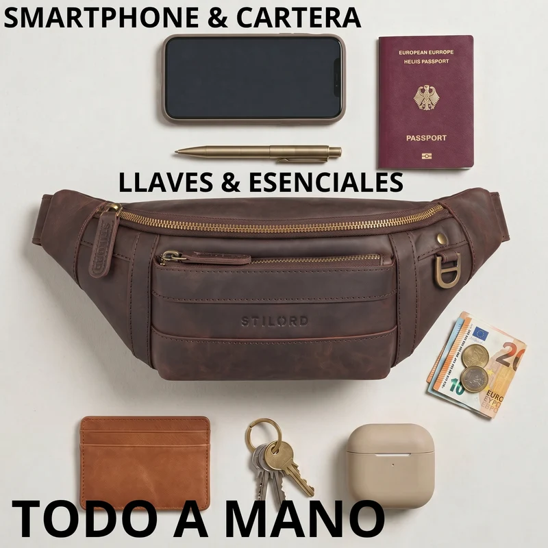 "Adelmo" Zeitlose Bauchtasche Herren Leder Vintage