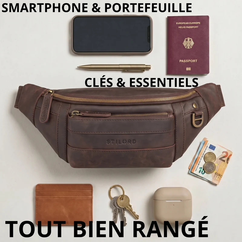 "Adelmo" Zeitlose Bauchtasche Herren Leder Vintage