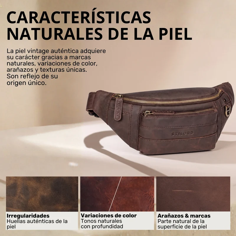 "Adelmo" Zeitlose Bauchtasche Herren Leder Vintage