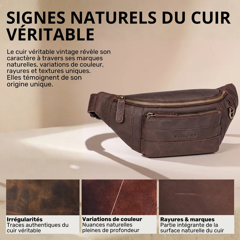 "Adelmo" Zeitlose Bauchtasche Herren Leder Vintage
