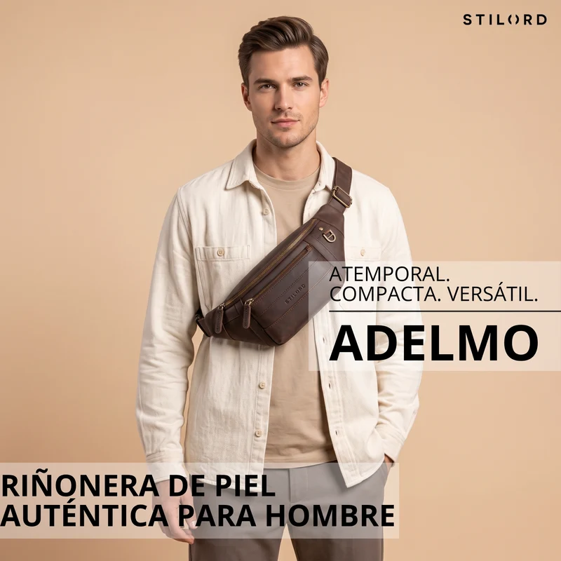 "Adelmo" Zeitlose Bauchtasche Herren Leder Vintage