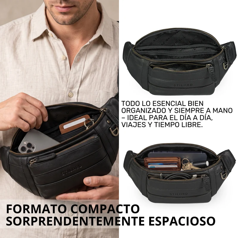 "Adelmo" Zeitlose Bauchtasche Herren Leder Vintage