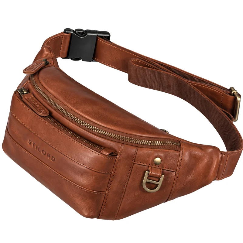 "Adelmo" Zeitlose Bauchtasche Herren Leder Vintage
