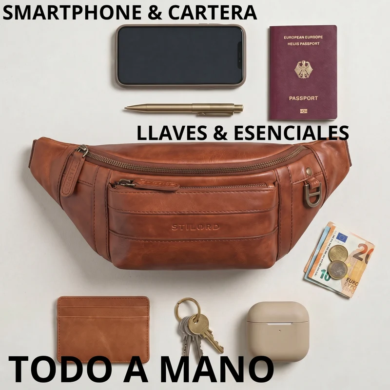 "Adelmo" Zeitlose Bauchtasche Herren Leder Vintage