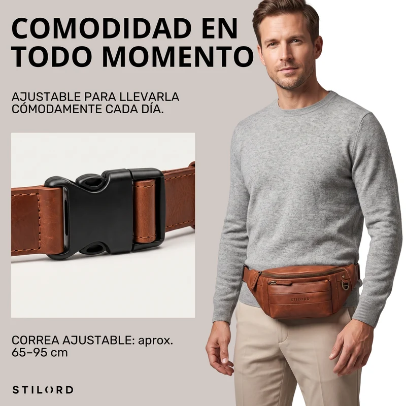 "Adelmo" Zeitlose Bauchtasche Herren Leder Vintage
