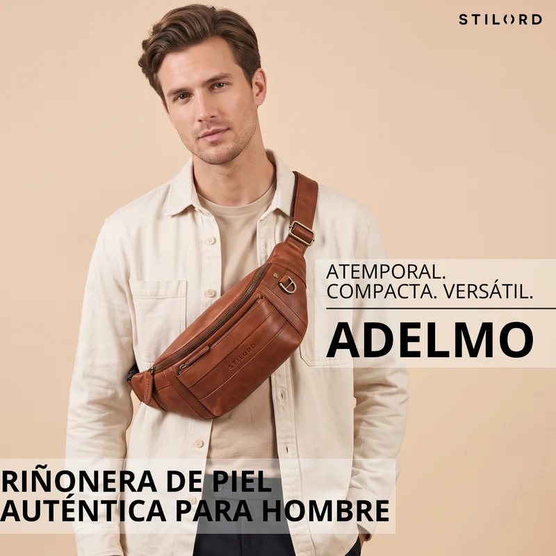 "Adelmo" Zeitlose Bauchtasche Herren Leder Vintage