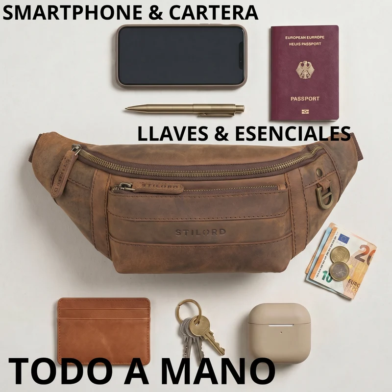"Adelmo" Zeitlose Bauchtasche Herren Leder Vintage