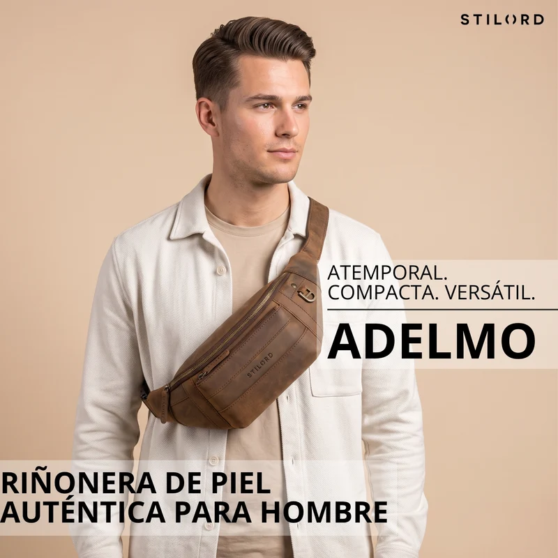 "Adelmo" Zeitlose Bauchtasche Herren Leder Vintage