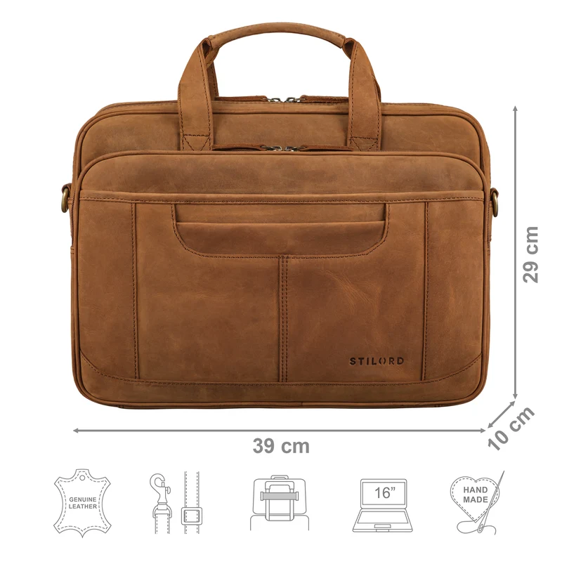 B-WARE "Quest" Aktentasche Leder 15,6 Zoll