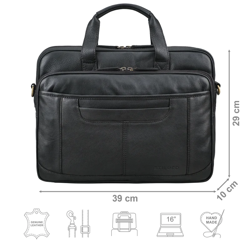 B-WARE "Quest" Aktentasche Leder 15,6 Zoll