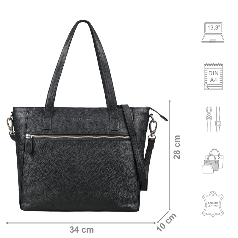 B-WARE "Nicole" 3-in-1 Shopper Leder Damen (Handtasche Umhängetasche Crossbody Bag)