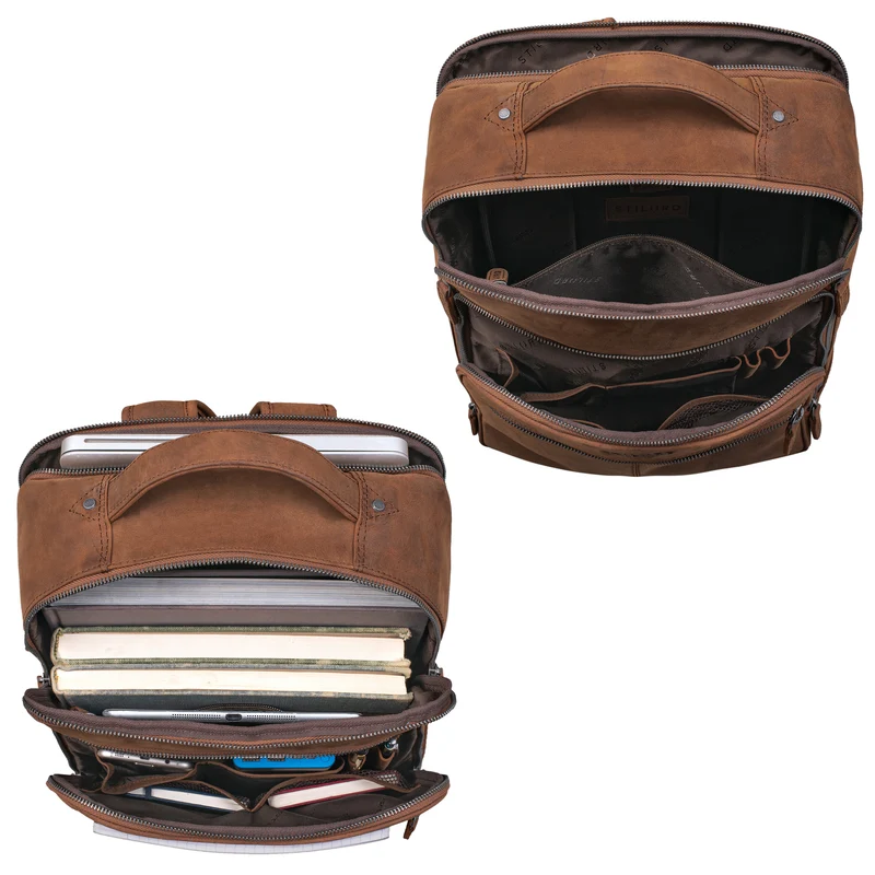 B-WARE "Pietro" Business Lederrucksack Groß