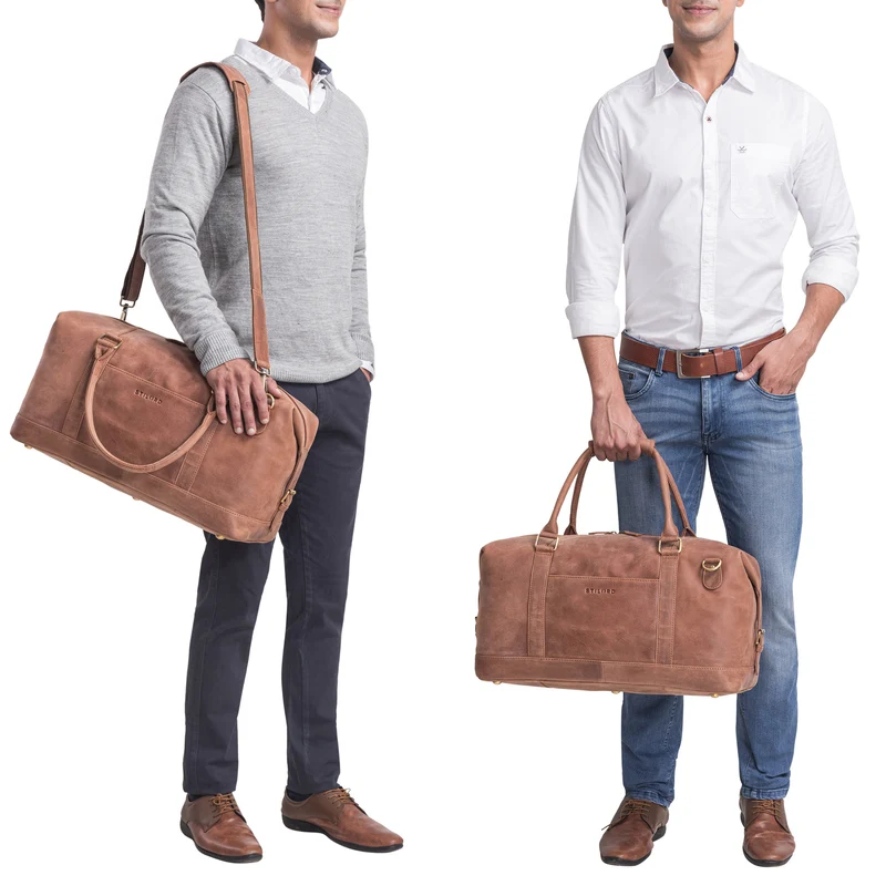 B-WARE "Viator" Leder Reisetasche Weekender im Großformat für Damen Herren