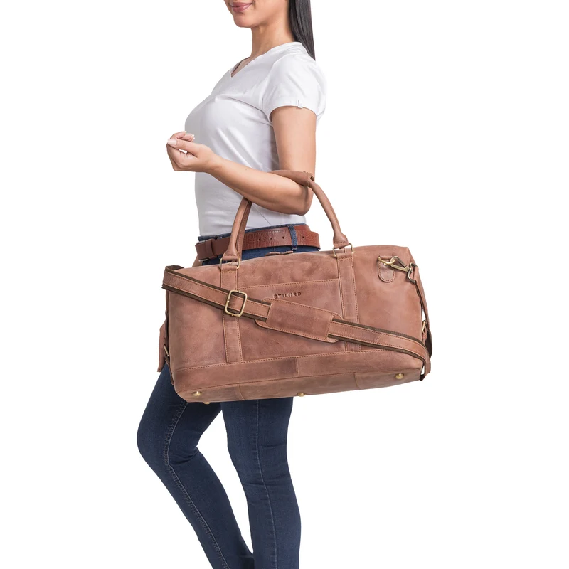 B-WARE "Viator" Leder Reisetasche Weekender im Großformat für Damen Herren