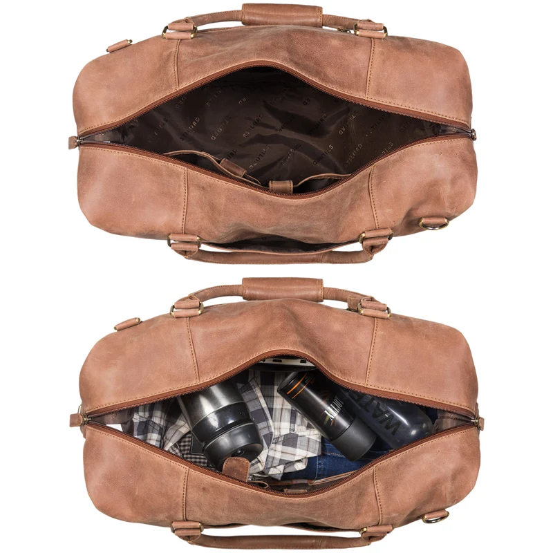 B-WARE "Viator" Leder Reisetasche Weekender im Großformat für Damen Herren