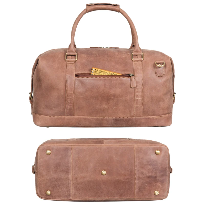 B-WARE "Viator" Leder Reisetasche Weekender im Großformat für Damen Herren