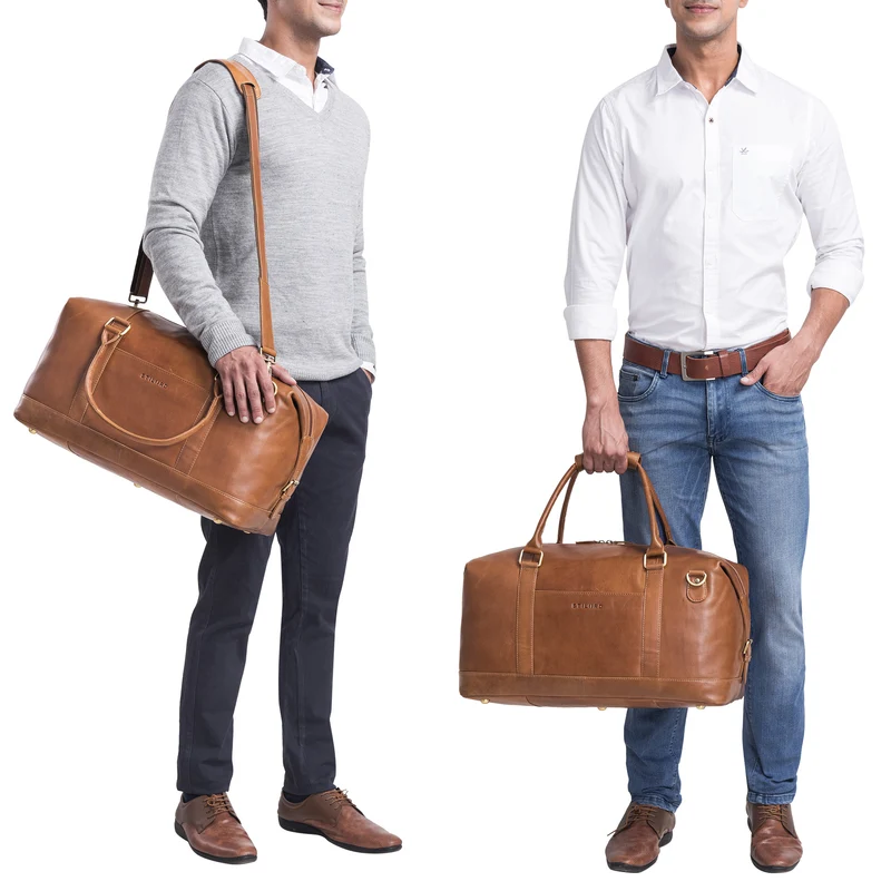 B-WARE "Viator" Leder Reisetasche Weekender im Großformat für Damen Herren