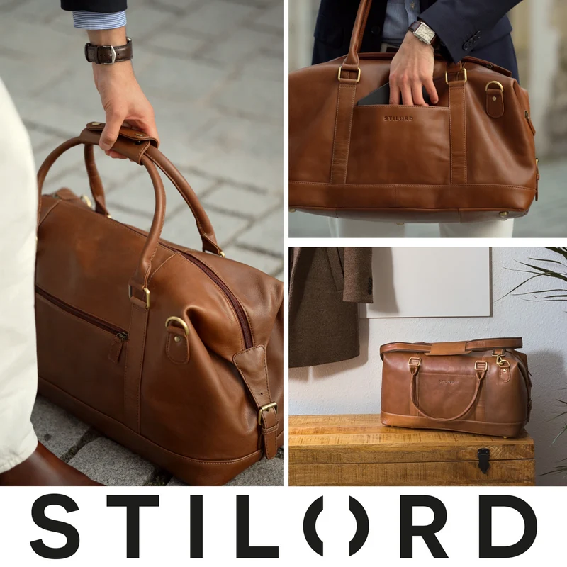 B-WARE "Viator" Leder Reisetasche Weekender im Großformat für Damen Herren