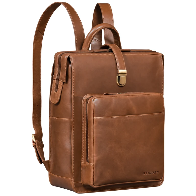 "Lorraine" Vintage Rucksack Damen Leder Groß 15,6 Zoll Laptop