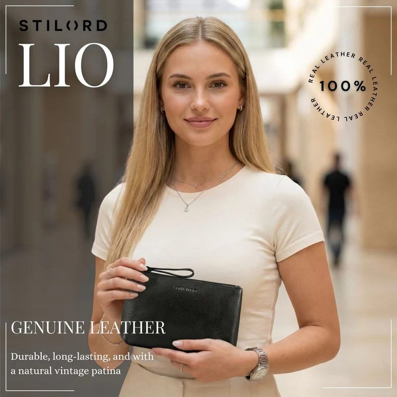 "Lio" Multifunktionale Kosmetiktasche Leder Klein mit Reißverschluss