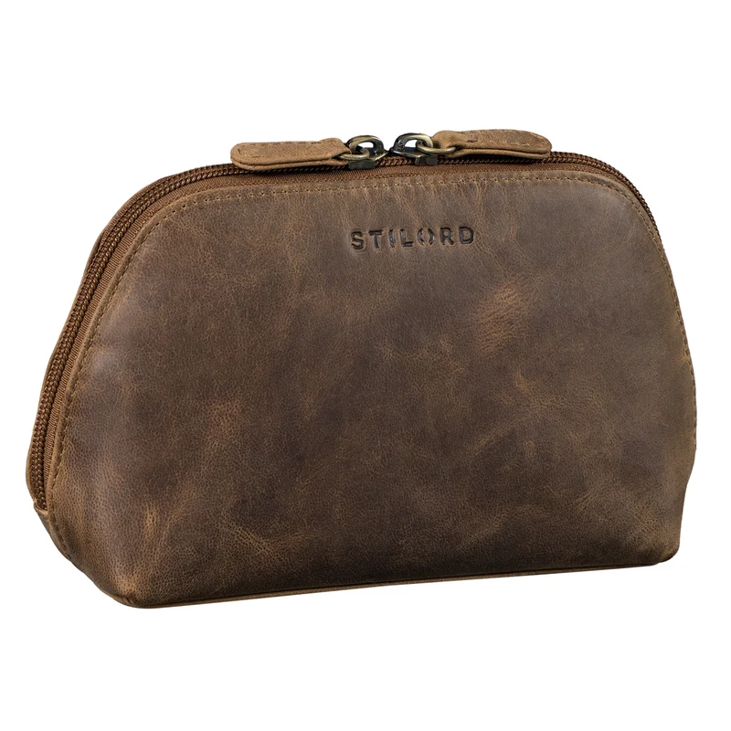 "Elma" Waschtasche Damen Leder Kulturbeutel Herren Klein
