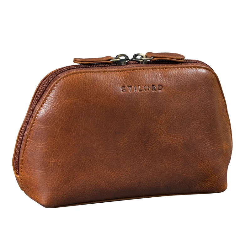 "Elma" Waschtasche Damen Leder Kulturbeutel Herren Klein