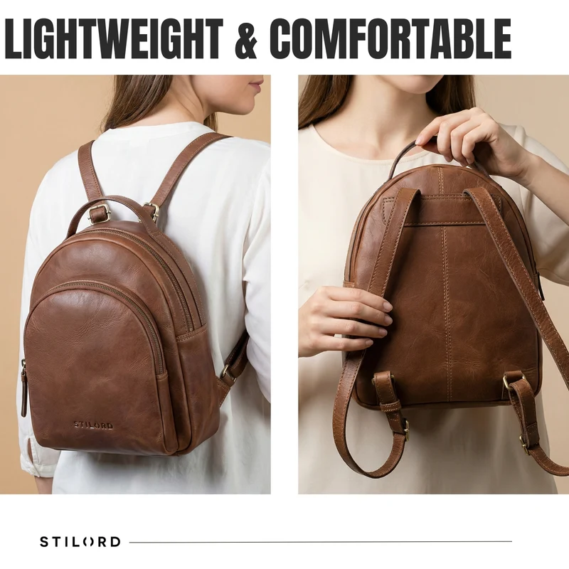 "Doreen" Kleiner Rucksack Damen Leder Mini Cityrucksack