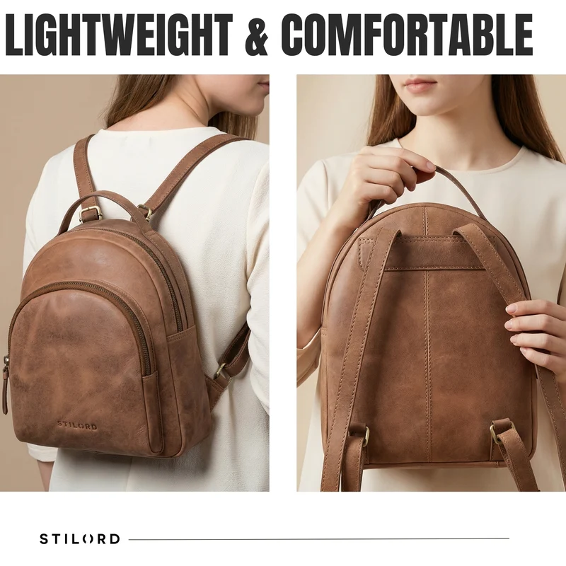 "Doreen" Kleiner Rucksack Damen Leder Mini Cityrucksack
