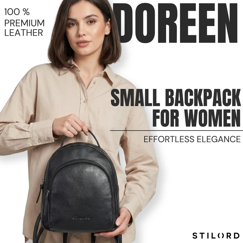 "Doreen" Kleiner Rucksack Damen Leder Mini Cityrucksack