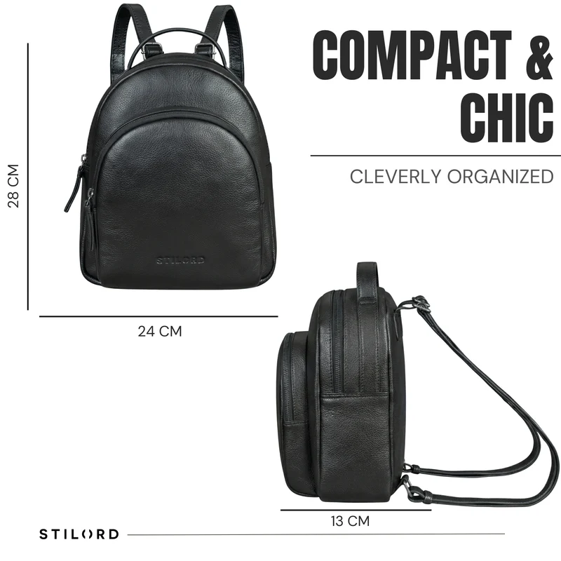"Doreen" Kleiner Rucksack Damen Leder Mini Cityrucksack