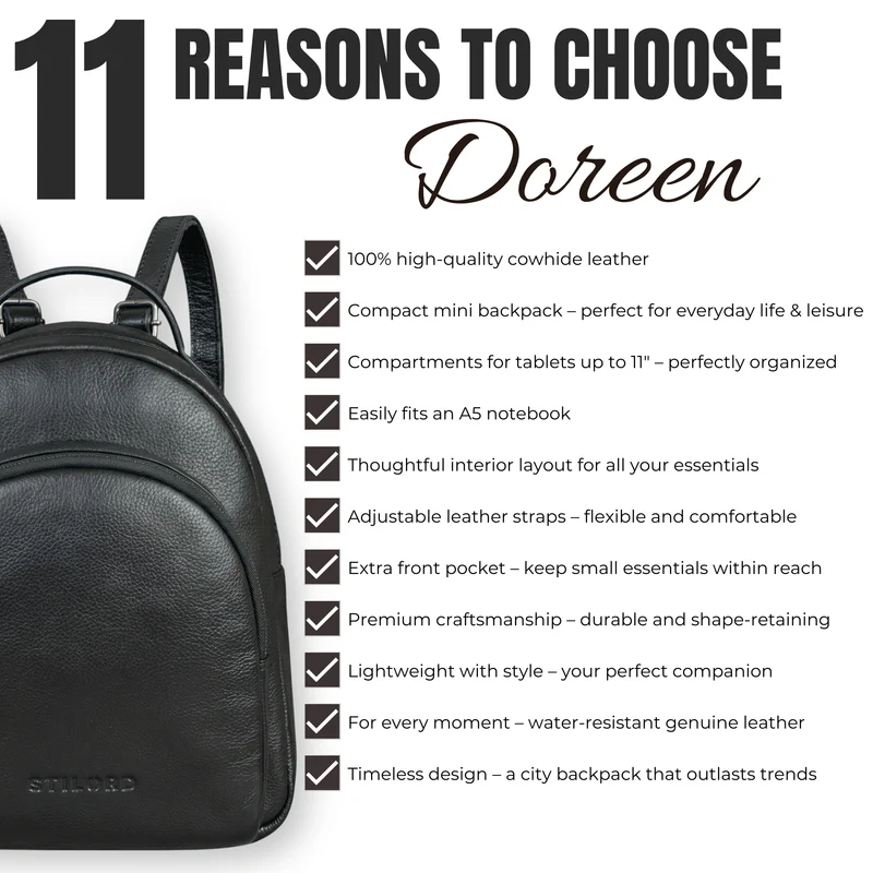 "Doreen" Kleiner Rucksack Damen Leder Mini Cityrucksack