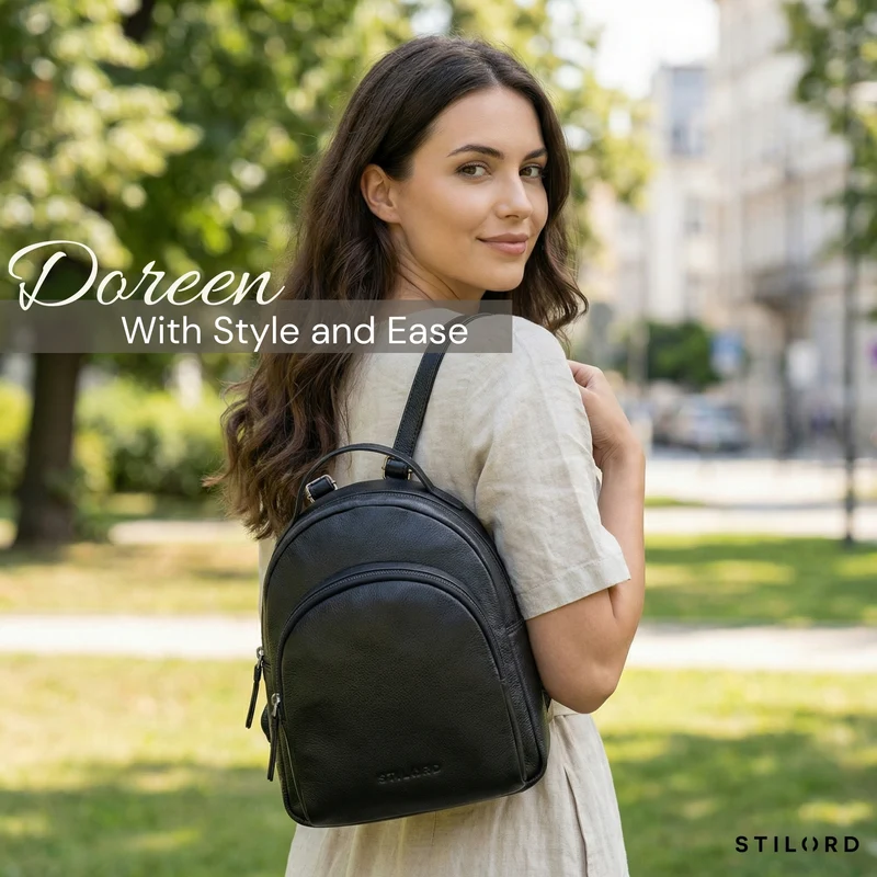 "Doreen" Kleiner Rucksack Damen Leder Mini Cityrucksack