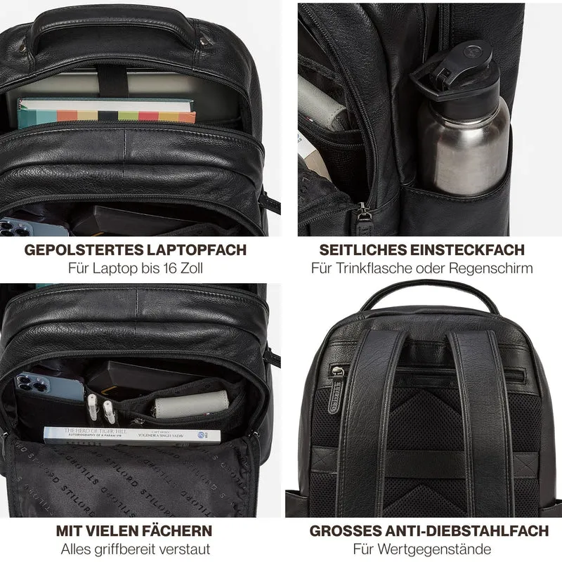 "Evan" Großer Echtleder Business Rucksack Herren für 15.6 -16 Zoll