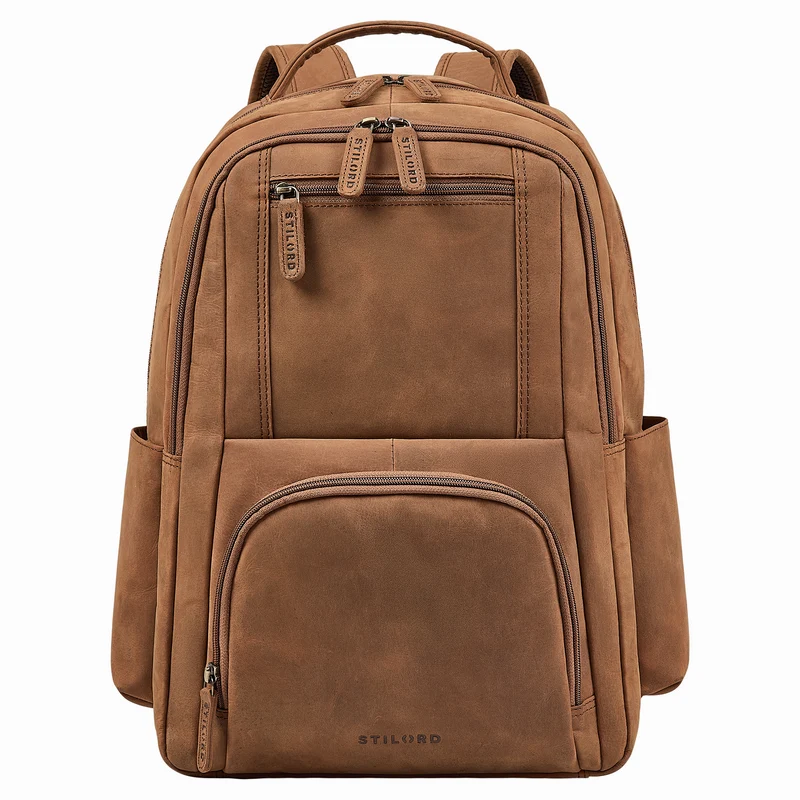 "Evan" Großer Echtleder Business Rucksack Herren für 15.6 -16 Zoll