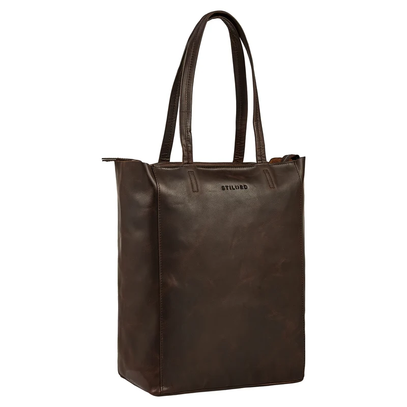 “Estella" Vintage Shopper Tasche Damen Leder 16 Zoll