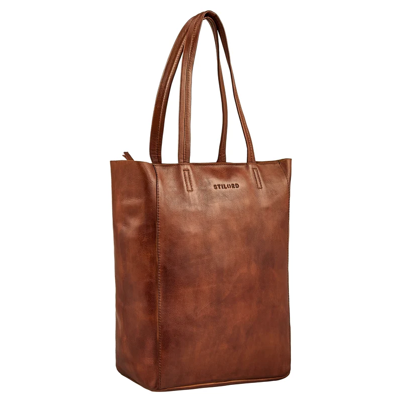 “Estella" Vintage Shopper Tasche Damen Leder 16 Zoll