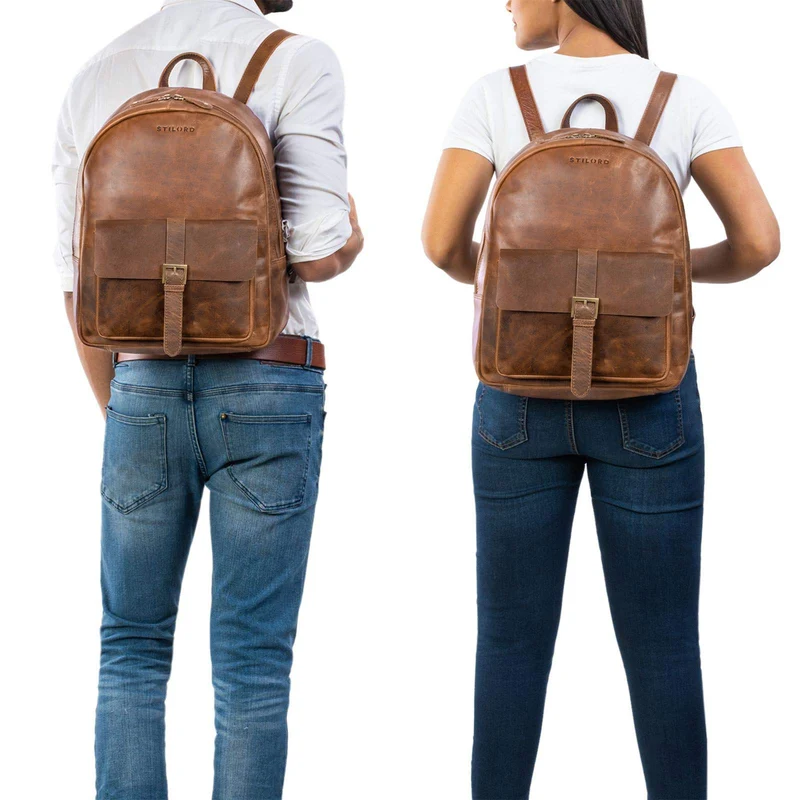 B-WARE "Eloma" Vintage Lederrucksack Groß