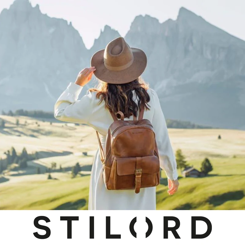 B-WARE "Eloma" Vintage Lederrucksack Groß