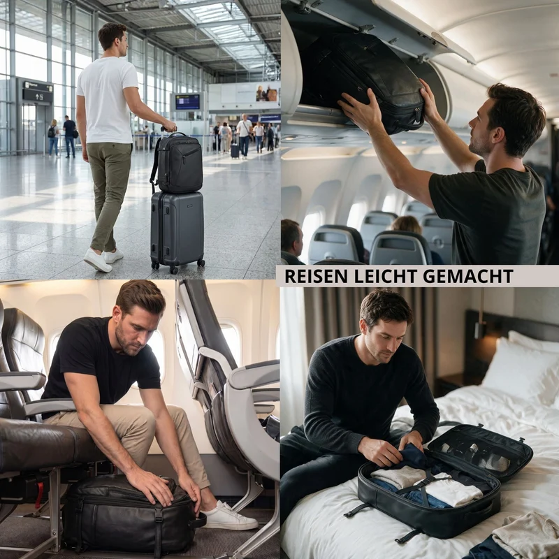 "Davido" Echtleder Reiserucksack Herren 40x30x20, 30L erweiterbar