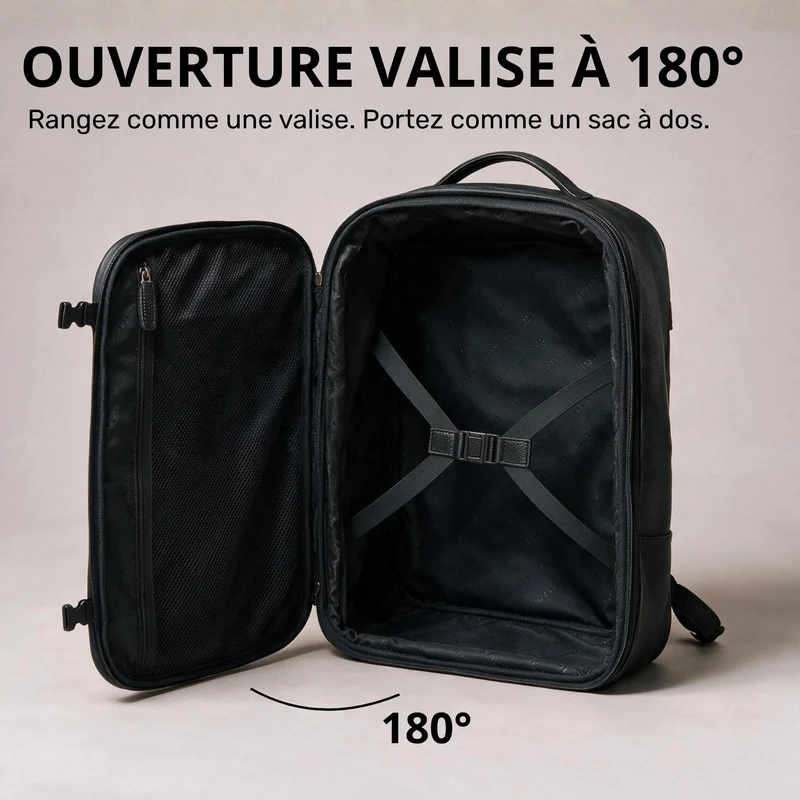 "Davido" Echtleder Reiserucksack Herren 40x30x20, 30L erweiterbar
