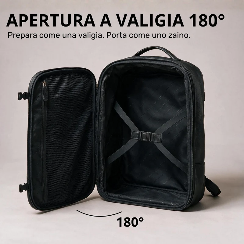 "Davido" Echtleder Reiserucksack Herren 40x30x20, 30L erweiterbar