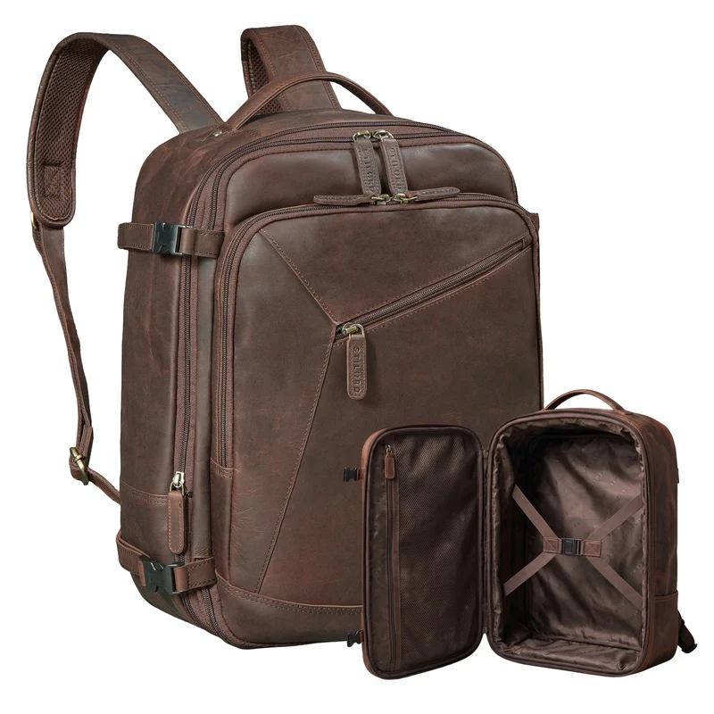 "Davido" Echtleder Reiserucksack Herren 40x30x20, 30L erweiterbar