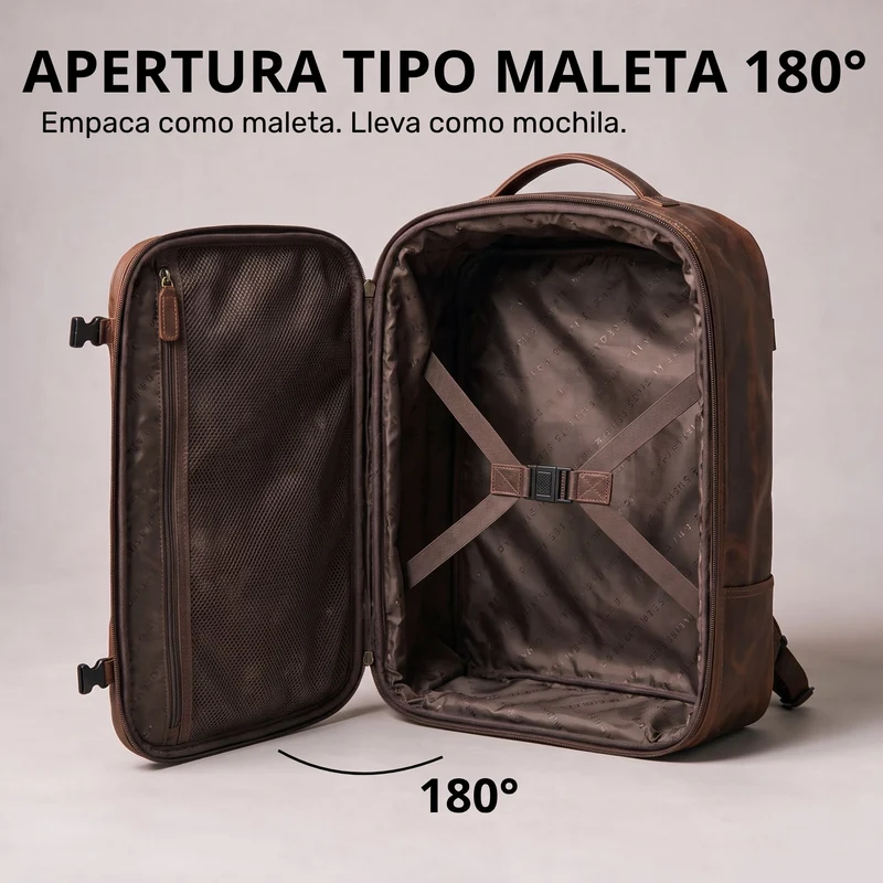 "Davido" Echtleder Reiserucksack Herren 40x30x20, 30L erweiterbar
