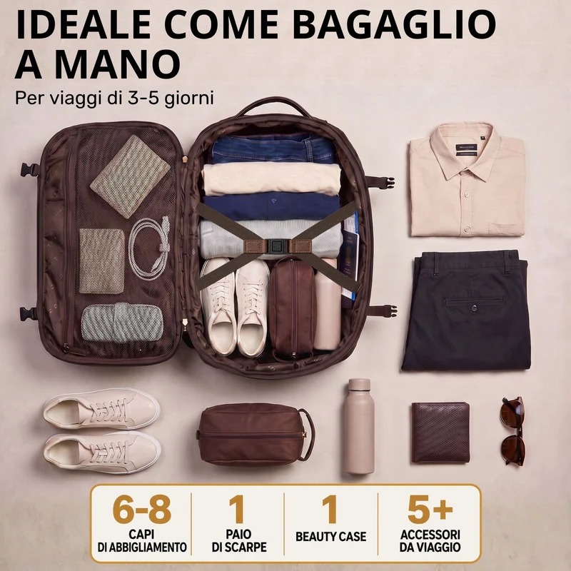 "Davido" Echtleder Reiserucksack Herren 40x30x20, 30L erweiterbar