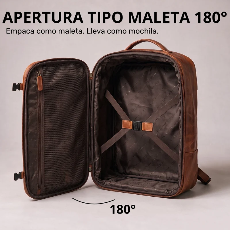 "Davido" Echtleder Reiserucksack Herren 40x30x20, 30L erweiterbar