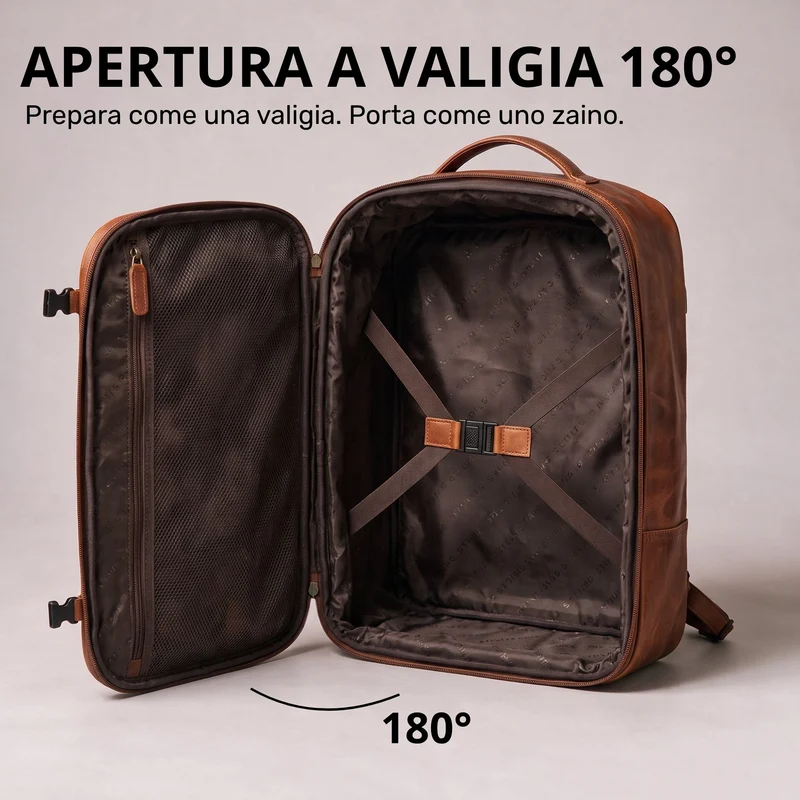 "Davido" Echtleder Reiserucksack Herren 40x30x20, 30L erweiterbar